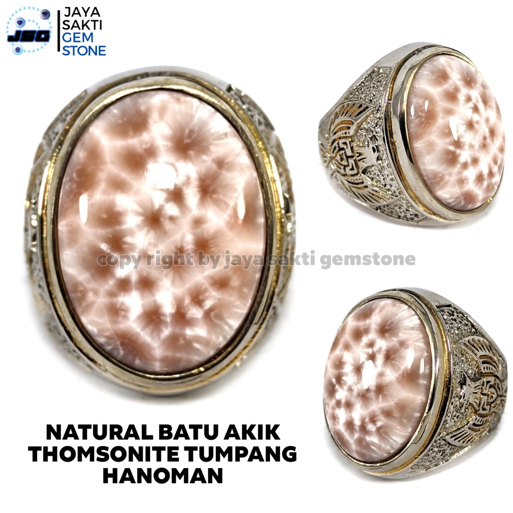 Natural Batu Akik Thomsonite Tumpang Hanoman TH05