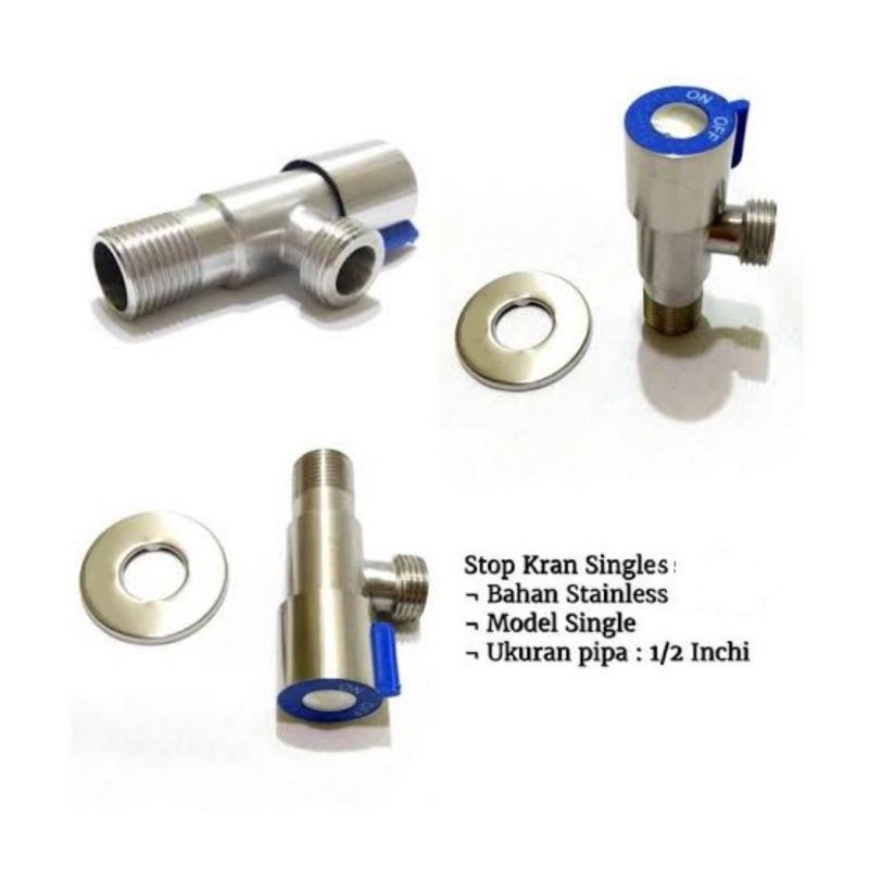 Stop Kran Air Single Stainless 1/2 Inch