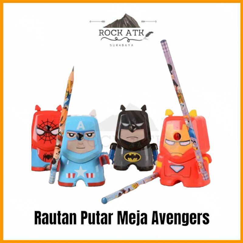 

Rautan / Serutan Putar Pensil Meja Avengers / Ongotan Putar Pencil Sharpener Super Hero Lucu ( PCS )