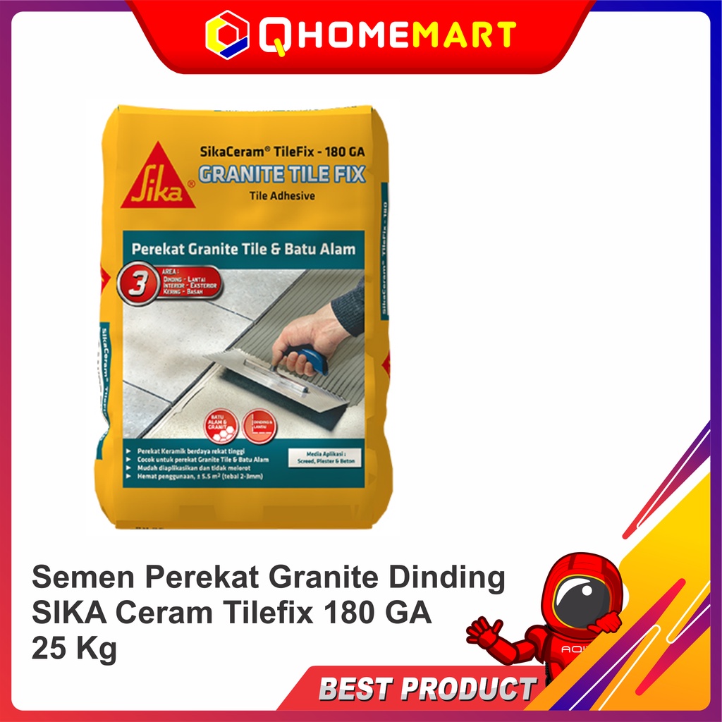 Semen Perekat Granite Dinding SIKA Ceram Tilefix 180 GA 25 Kg