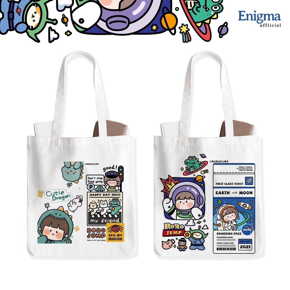 TERBARU TOTEBAG KANVAS TAS WANITA AESTHETIC ORIGINAL ENIGMA