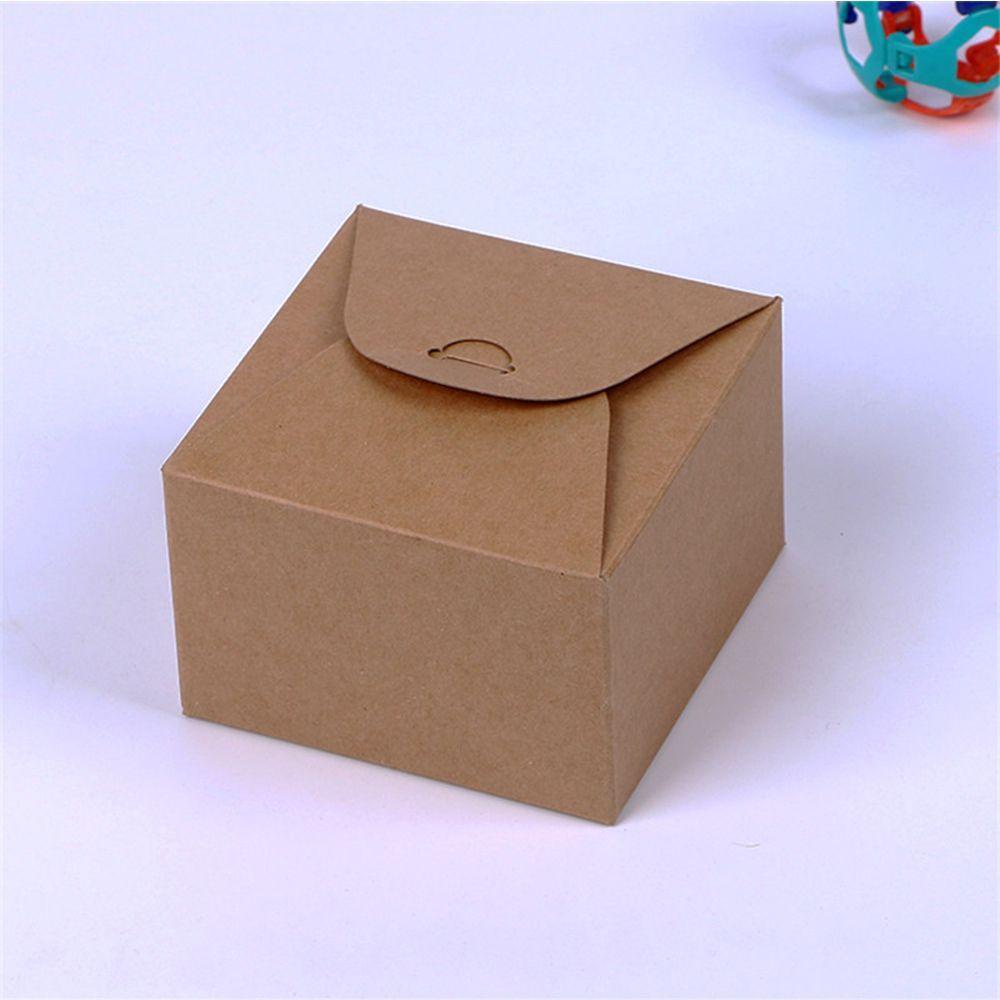 Lanfy 10Pcs Mini Favor Box Praktek 9 * 9 * 6 cm DIY Kertas Kraft Perlengkapan Pesta Bakery Cookie Favor Packaging