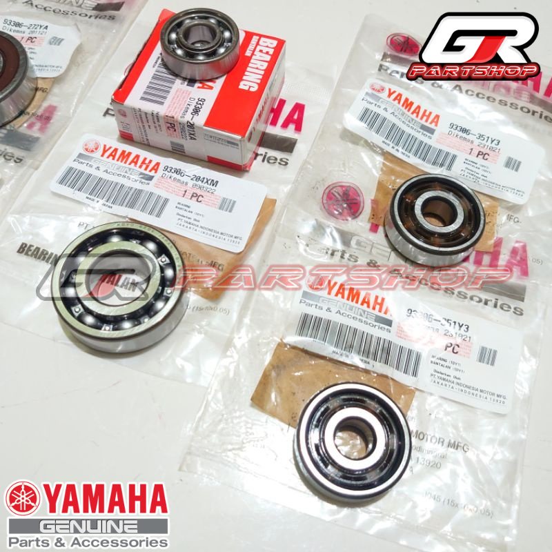 bearing set gearbox mio m3, s, z, soul gt 125 fino 125 xride 125 filano original yamaha bering klaher laher laker lahar rasio girbox gear gir box gardan transmisi ori ygp