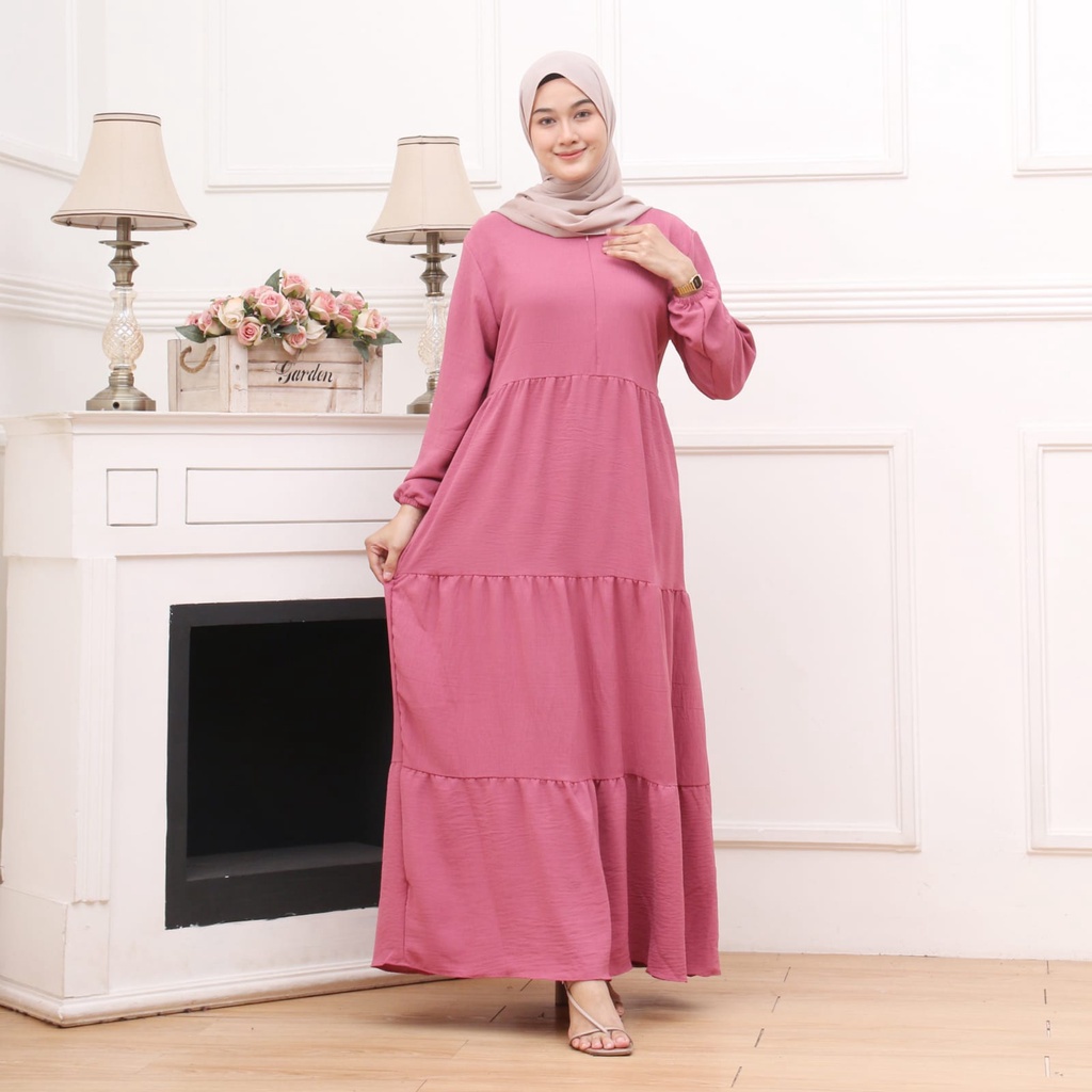 GAMIS SUSUN CRINKEL PREMIUM BUSUI RESLETING DEPAN M L XL XXL | GAMIS BUSUI BUMIL FRIENDLY | GAMIS MODEL HANUM DRESS