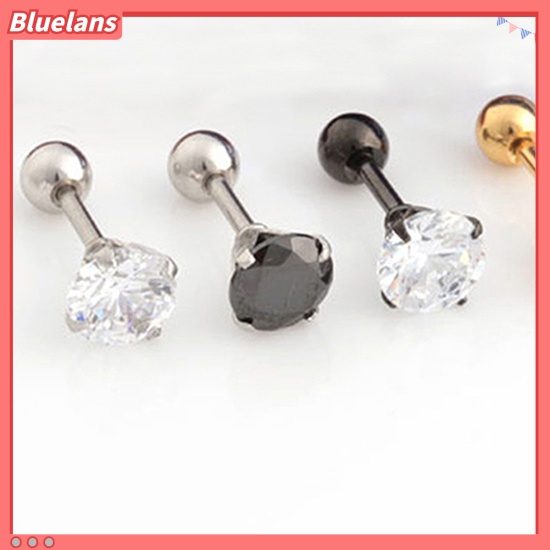 Bluelans Men Women Rhinestone Cartilage Tragus Bar Helix Upper Ear Earring Stud Jewelry