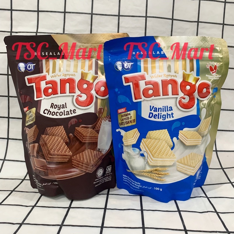 

TANGO Wafer Pouch 100gr / TANGO / Wafer / Pouch / Vanilla / Delight / Royal Chocolate / wafer / rasa / susu / vanila / cokelat