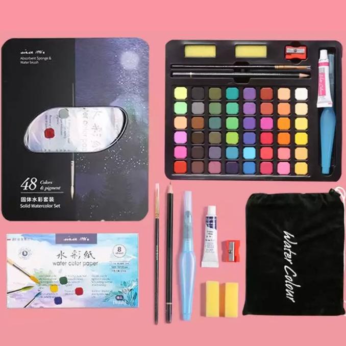 

olla 36/48Water Color Set - Alat Cat Air Set (Termasuk Kuas dan Kertas