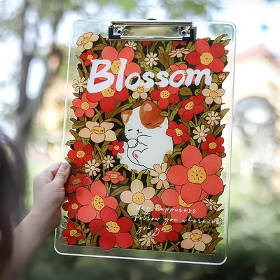 

Eu storage folder lovely flowers Marine animals and transparent acrylic powder materials attached writing pad