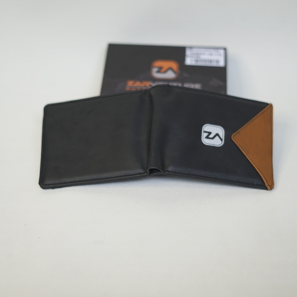 DOMPET LIPAT PRIA ZA-113 KULIT SINTETIS PVC  HORIZONTAL BLACK BROWN