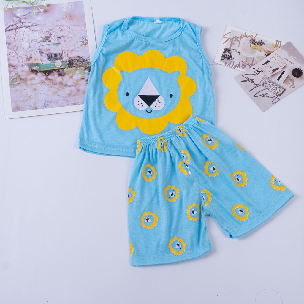 IL - Setelan Singlet Anak Cowok Animal / Set Anak Laki Laki / Setelan Anak Motif Karakter Hewan