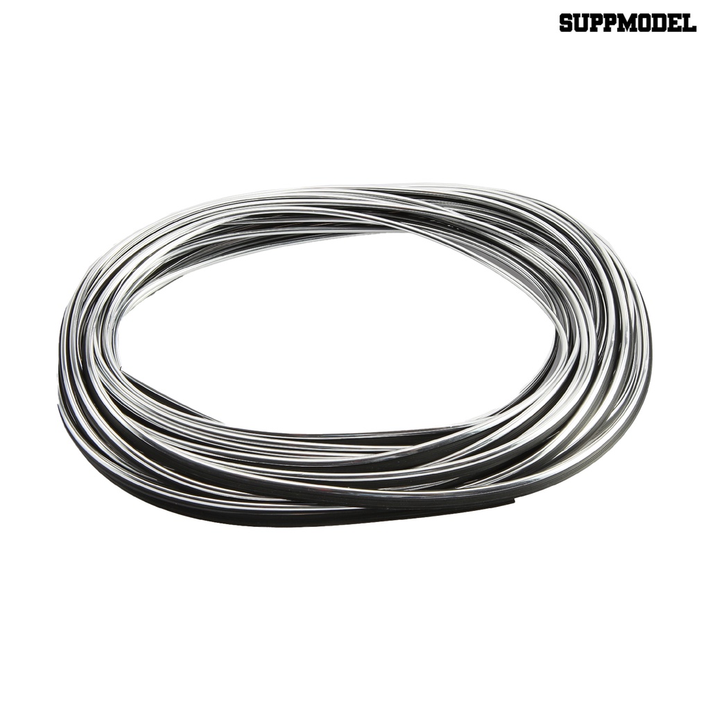 Sm - LBWS-297 Seal Strip Silver Plating Karet 10m Untuk Dekorasi Kaca Depan Mobil