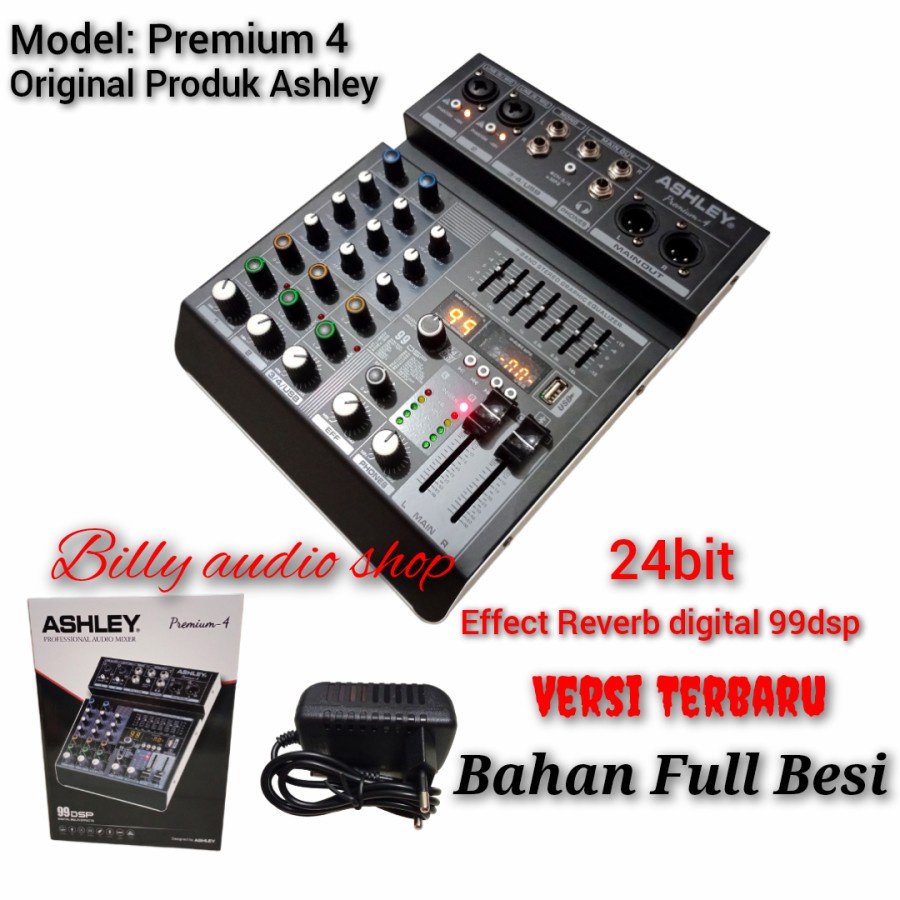 MIXER AUDIO ASHLEY PREMIUM 6  DAN 4 (6 DAN 4 CHANNEL)RECORD PLUS SOUNCARD,BLUETOOTH