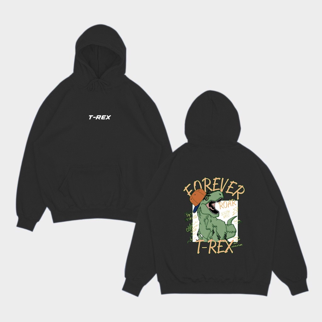 T-REX HOODIE JUMPER PRIA WANITA Size M-XXL ANAIRA