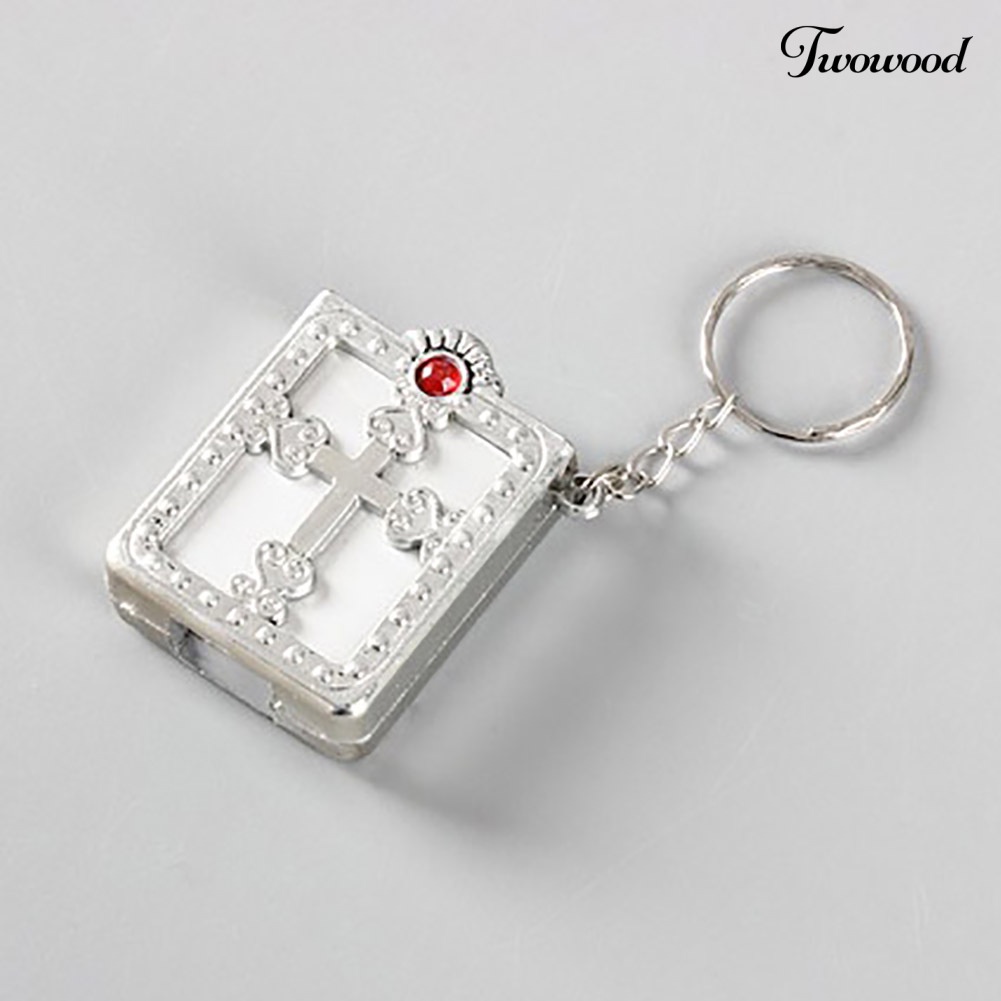 Twowood Gantungan Kunci Alkitab Mini Aksen Berlian Imitasi Untuk Aksesoris Tas