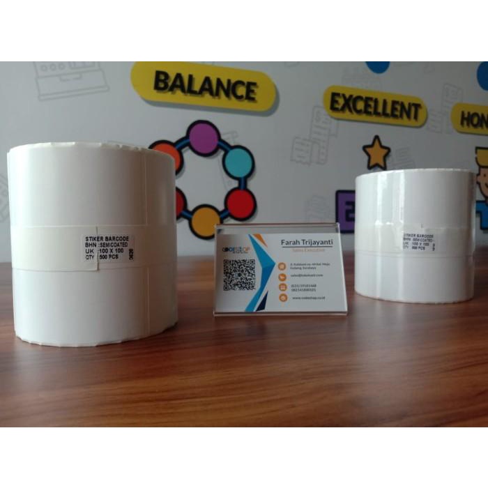 

LABEL BARCODE 100 X 100 mm KERTAS STICKER THERMAL TRANSFER 100x100 mm