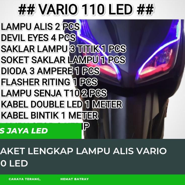 Miliki paket lengkap lampu alis devil eyes vario 110 led,lampu variasi motor vario , alis 2 mode run