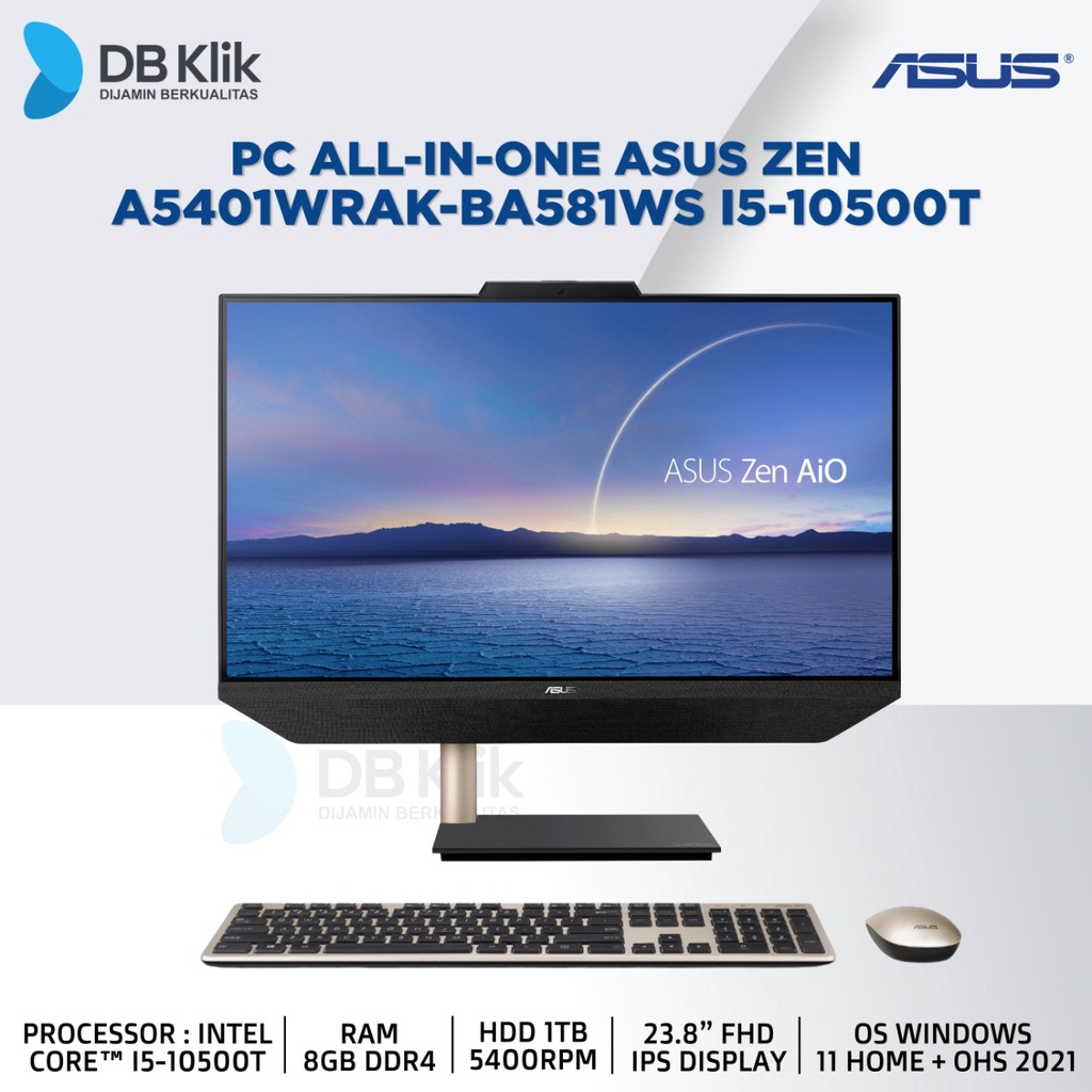 PC AIO ASUS ZEN A5401WRAK-BA581WS Core I5-10500T 8/1T W11+OHS 23,8&quot;