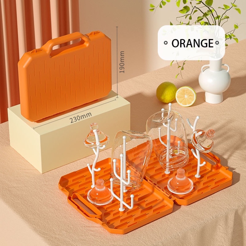 (SHIPPINBG) Rak Pengering Botol Susu / Dot Bayi Portable 24 Jam Dapat Dilipat