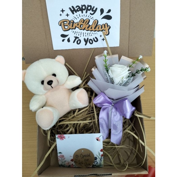 KADO HAMPERS MINI BOUQUET ROSE SOAP FLOWER/BUKET BUNGA SABUN ,COKELAT,BONEKA BEAR/KADO/HADIAH