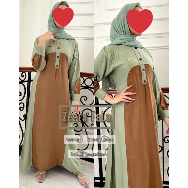 Daster Arab ZEERA FALA Maxi Dress Premium Gamis Twill