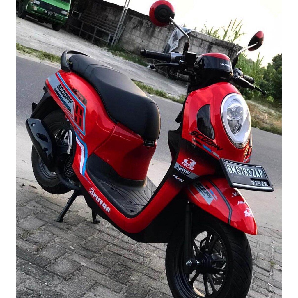 DECAL FULL BODY SCOOPY 2021 MERAH MENGKILAP