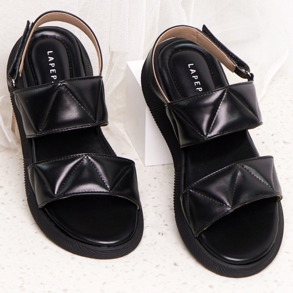 LAPEPA YUK -  Sepatu Sandal Wanita Wedges JOVANKA ALL COLOR Model Ban dua Tali Strap belakang Hak Tinggi Spatu Sendal Gunung Cewek  Size 36 37 38 39 40 41 Warna Hitam Black Cewe Kekinian Premium Terbaru Shoes Ori Original Mall Official Store Promo