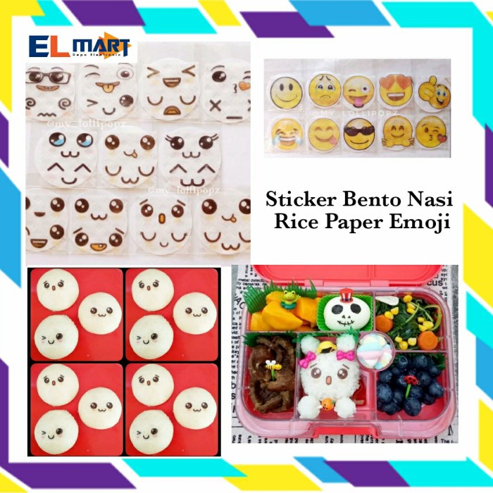 Edible Sticker Mata Emoji Stiker StNasi Bento Makanan Rice Paper STK01