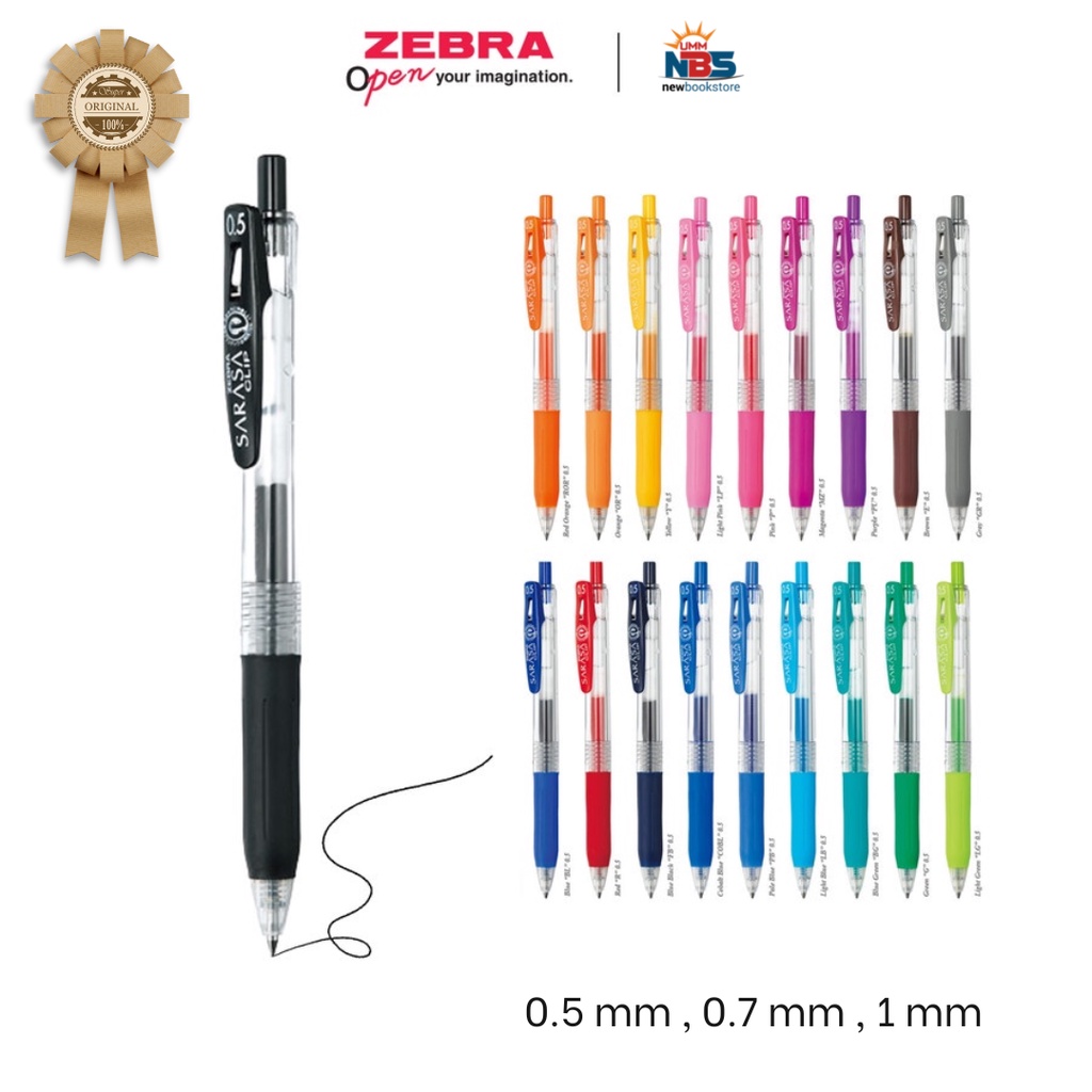 

Ballpen Zebra Sarasa Clip 0.5 mm , 0.7 mm , 1 mm | All Colour