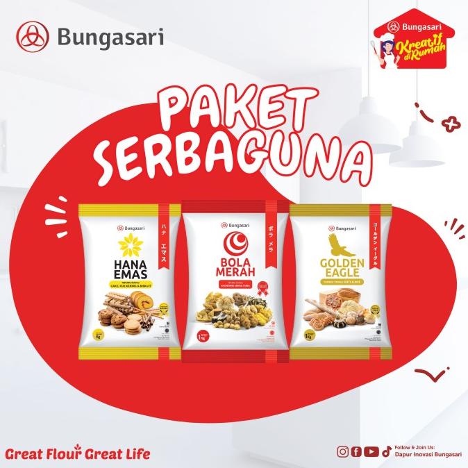 

[COD] BUY Bungasari Bola Merah 1kg +Hana Emas Tepung 1kg + Golden Eagle 1kg [COD]