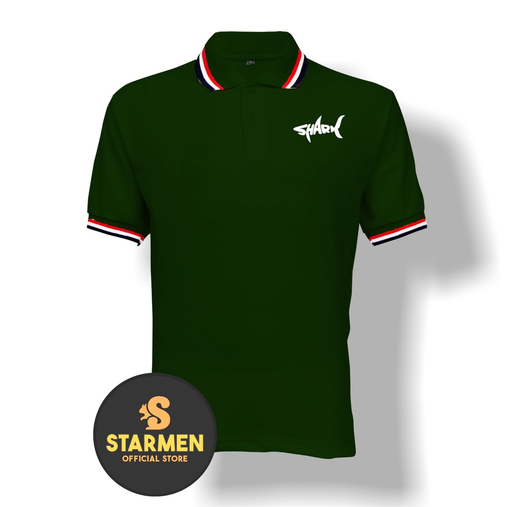 Kaos Polo Shirt Pria Kerah Logo SHARKK