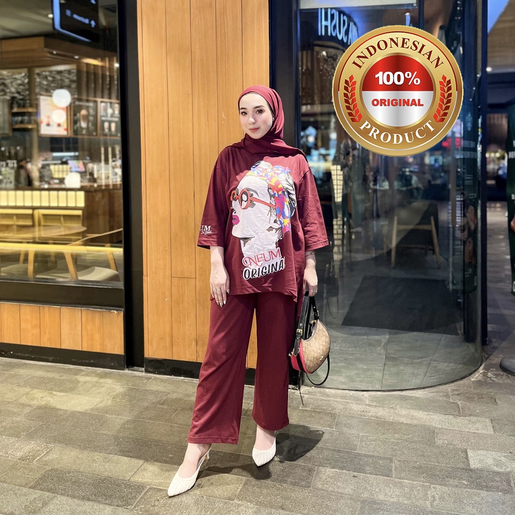 Set Wanita Terlaris (BAJU TUNIK + CELANA ) Setelan Wanita Terbaru Trend 2022