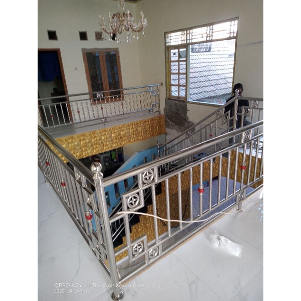 PAGAR STAINLESS MINIMALIS / PAGAR TANGGA STAINLESS TERBARU / BALKON STAINLESS