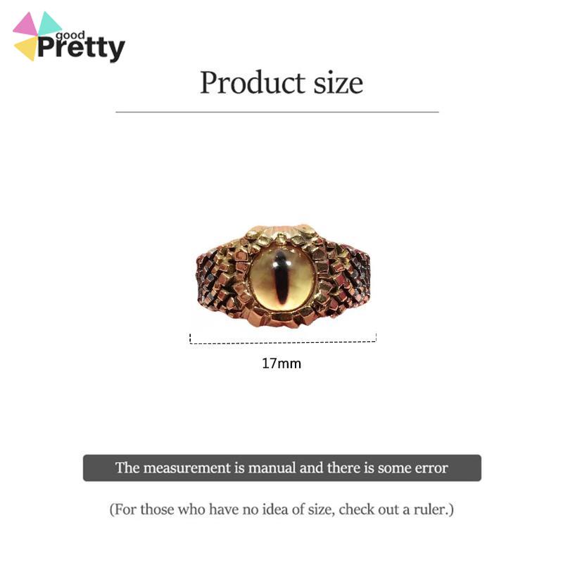 Cincin Pria keren Desain cincin adjustable Mata Merah Bahan Metal Gaya Retro Punk Rock cincin batu akik Untuk Pesta Motor - PD