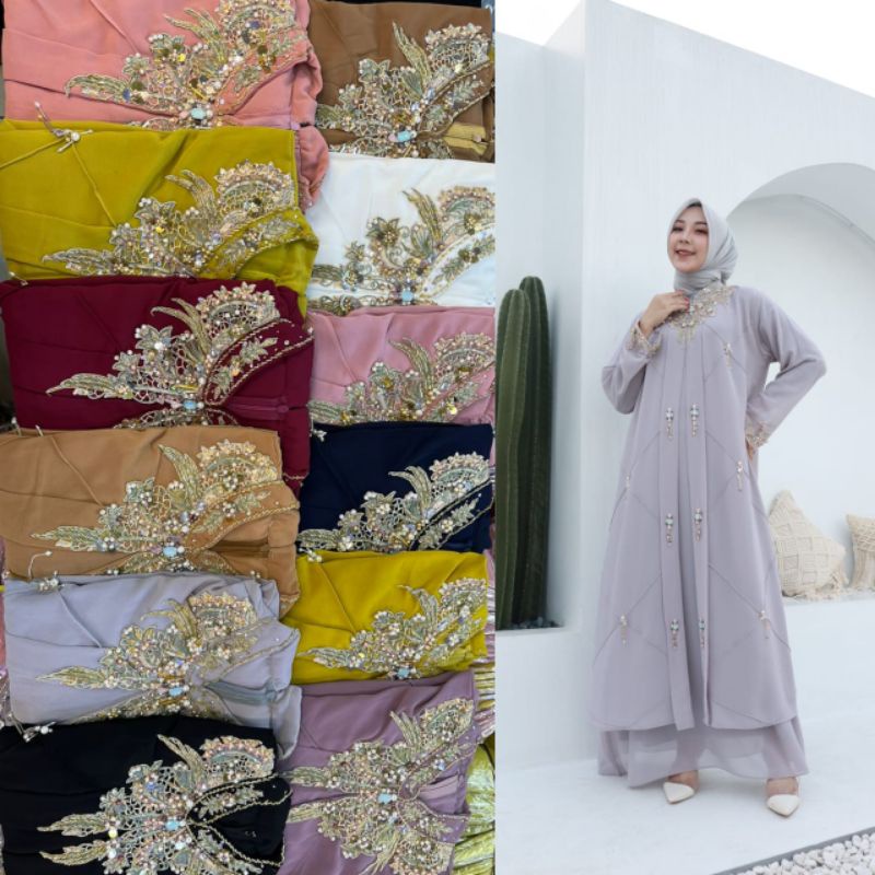 Gamis Diana Bordir Payet Mewah Original Butik