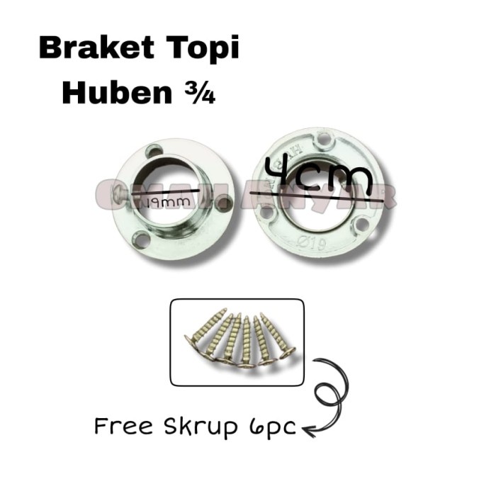Braket Pipa Topi 1" inch diameter 2,5cm merk Huben