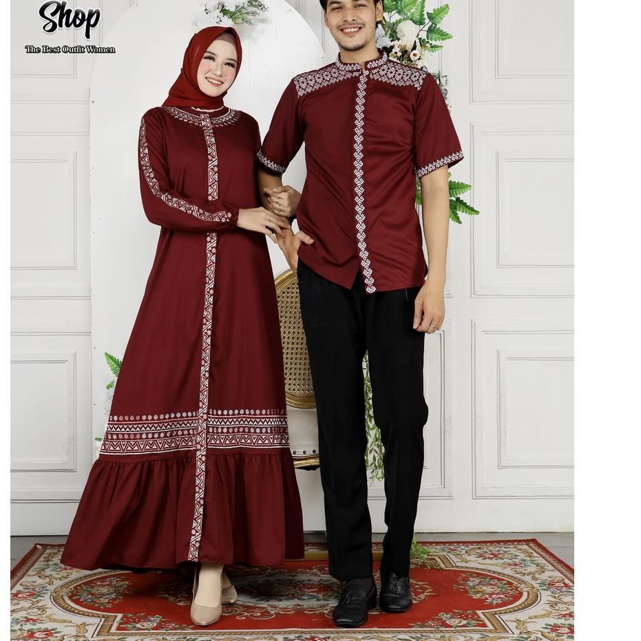 Harga Bersahabat Gamis Couple Raradisa Pasangan Terbaru Kekiniian//Gamis Couple Toyobo Bordir Mix Pa