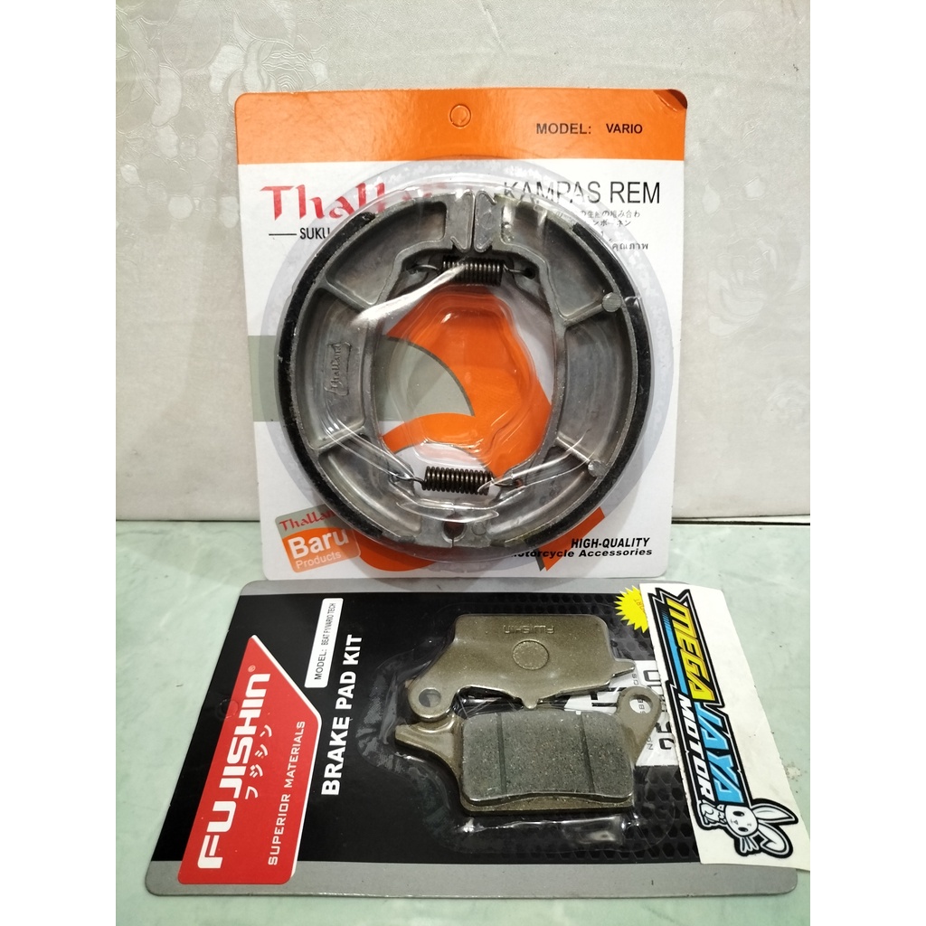 PAKET KAMPAS REM DEPAN BELAKANG BEAT FI / BEAT POP / SCOOPY FI THALLAND KAMPAS REM TROMOL BEAT FI / 