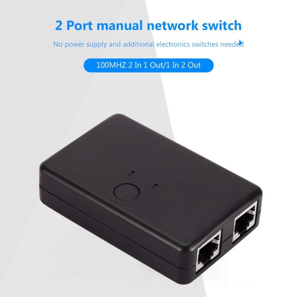 POPULAR Box Saklar Jaring Untuk Laptop RJ45 CAT 6 2in1 Out 1in2 Out Eterna