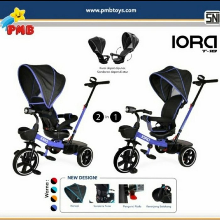 Stroller Sepeda Anak Roda Tiga T18 Pmb T-18 Iora T 18 Tricycle Baby