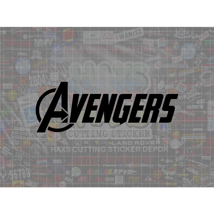 Cutting Sticker Avengers Text Ukuran 20 Cm Untuk Motor dan Mobil