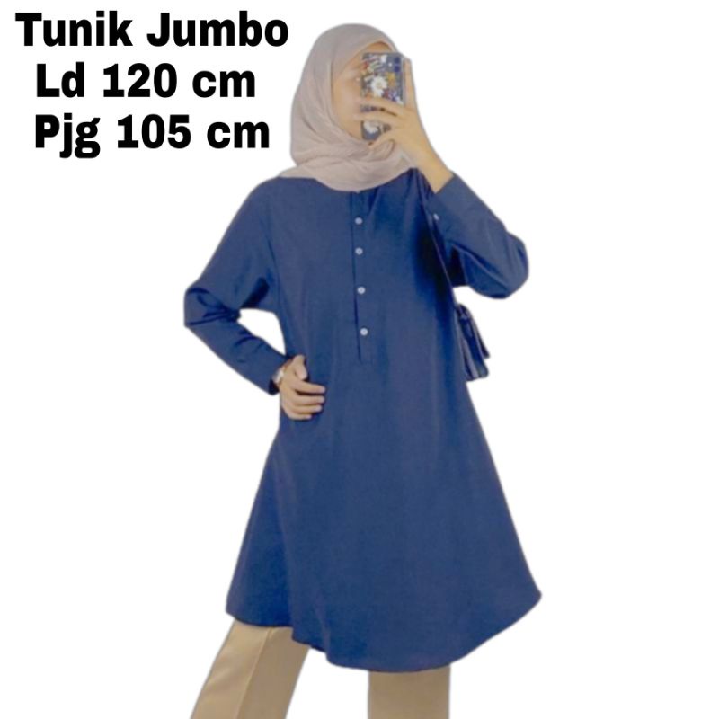 Baju Tunik Wanita Jumbo Polos XXL LD 120 Cm Terbaru 2023 Bahan Moscrepe Import . Atasan Wanita Oversize Viral Tunik Cewek Dewasa Big Size Kekinian Brilie