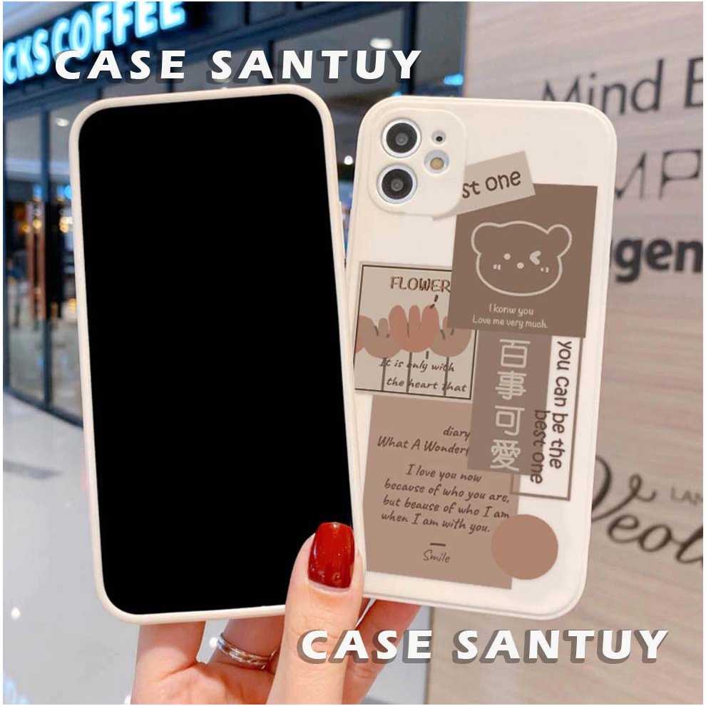 Case REALME Case Narzo  50 5G 50i 50A 50 4G 50A Prime 50i Prime Soft Case Bear Lucu Square Edge Phone Case Cover Casing