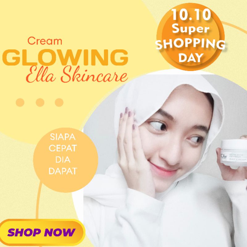Ella Skincare Cream AUTO GLOWING Malam Night Glass Skin Ela Like Ms Glow