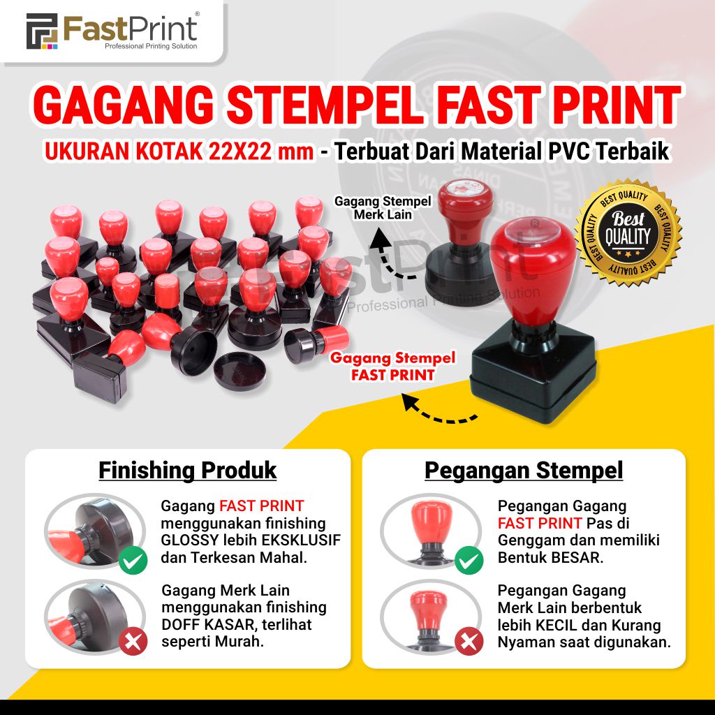 

Gagang Stempel Flash Kotak Ukuran 22X22 MM