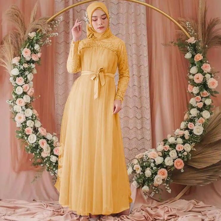 Murah Banget Maxi mikayla/Gamis brukat/gamis terbaru 2021/gamis modern wanita/gamis termurah/baju ga