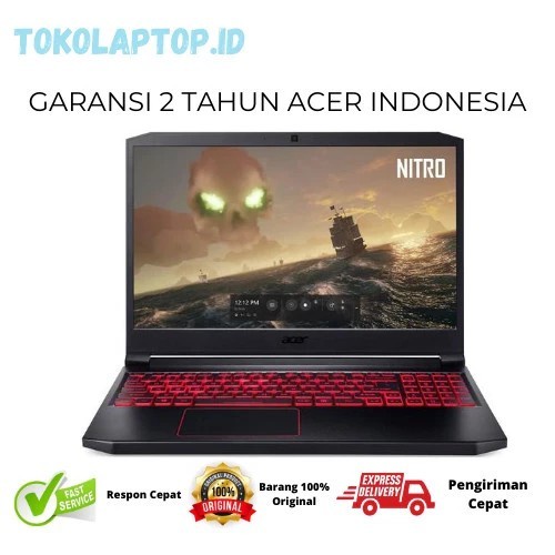 [Laptop / Notebook] New Acer Nitro 7 An715-51-I7-9750 8Gb 256Gb + 1Tb With Gtx 1660Ti Laptop Bekas /