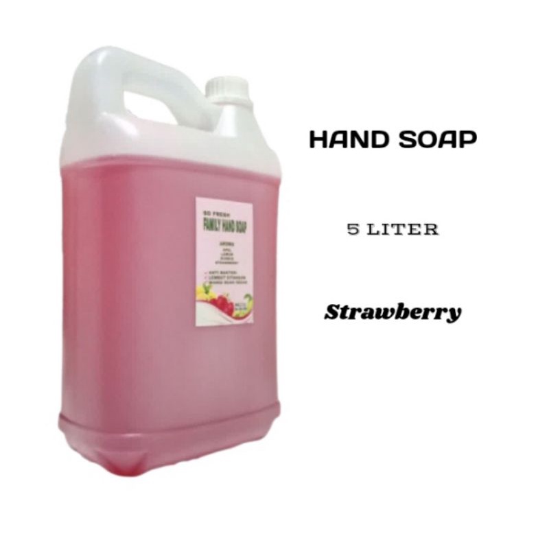 SABUN CUCI TANGAN SO FRESH FAMILY HAND SOAP AROMA STRAWBERRY 5 LITER