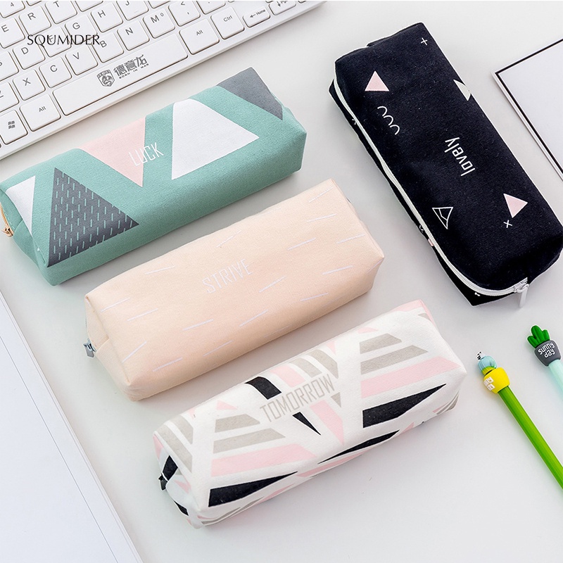 

Simple Canvas Pencil Case School Large Capacity Pencil Cases Kawaii Stationery Pencil Bag Pen Box Po