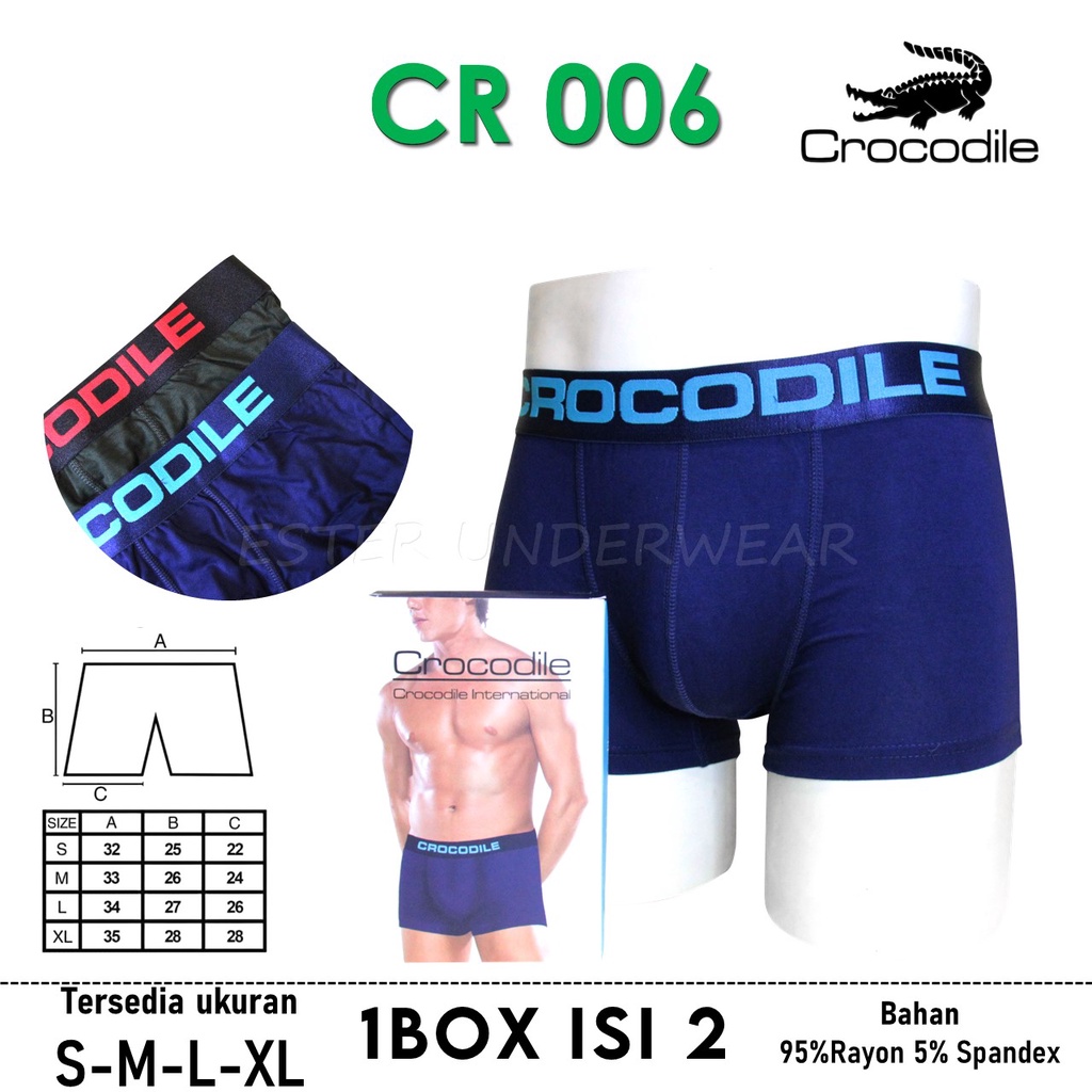 CELANA BOXER PRIA CROCODILE BXCR 006 ISI-2 PCS