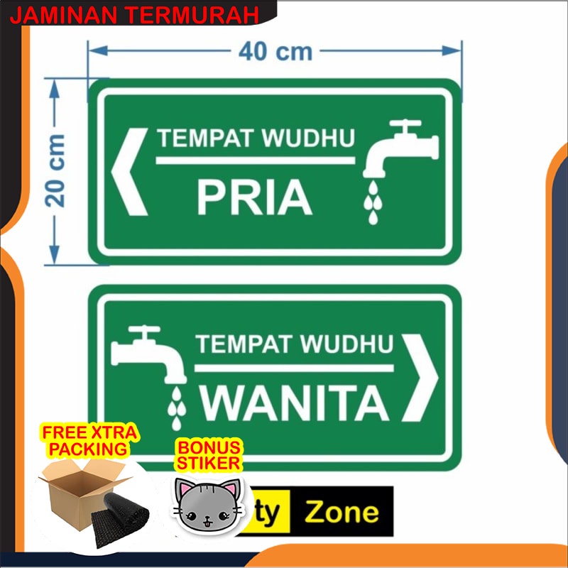 

Promo Rambu Sign Arah Tempat Wudhu PRIA / WANITA 40cm x 20cm Plat / Acrilik Elegan